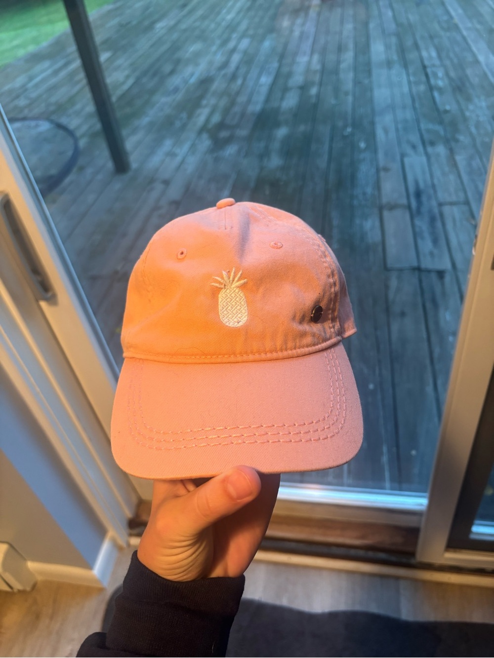 Pink Pineapple Embroidered Cap